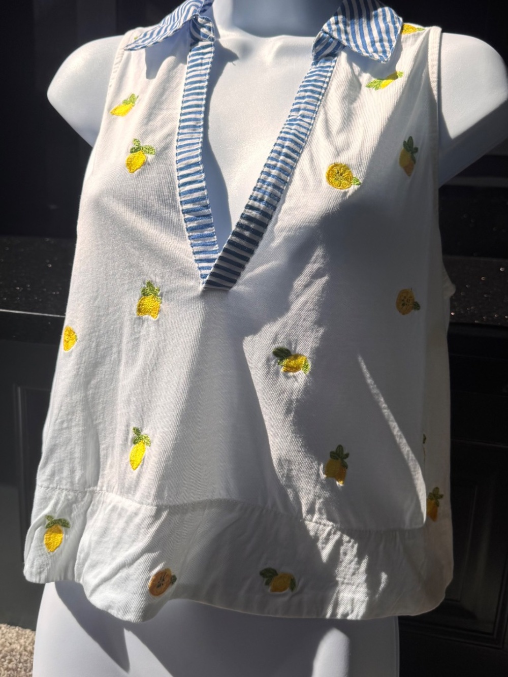 Maeve Sleeveless Lemon Swing Popover Top